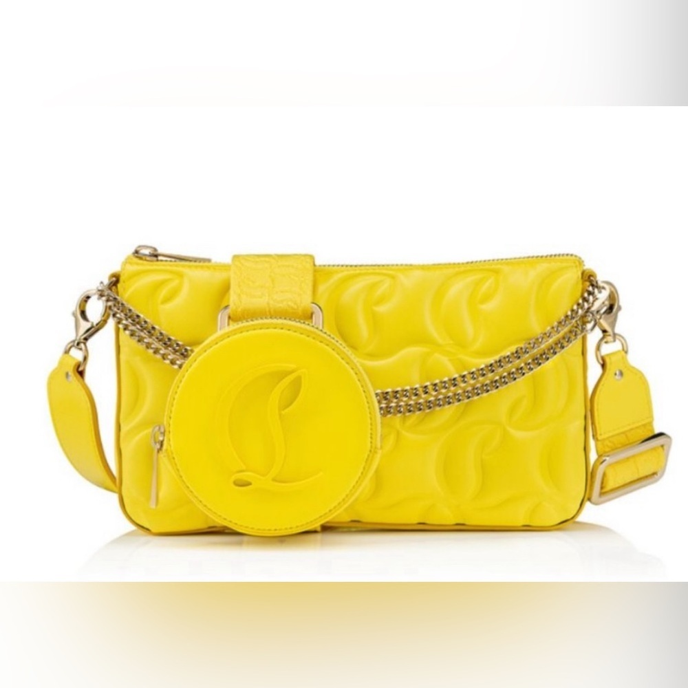 Christian Louboutin NWT loubila yellow crossbody 3way bag